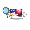Detective flag malaysia cartoon isolated with character