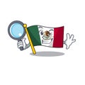 Detective flag mexico character in mascot shaped