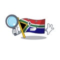 Detective flag south africa with cartoon shape