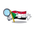 Detective flag sudan with mascot funny cartoon