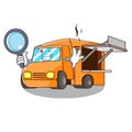 Detective Food Truck with Isolated on mascot