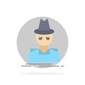 Detective, hacker, incognito, spy, thief Flat Color Icon Vector