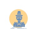 Detective, hacker, incognito, spy, thief Glyph Icon Royalty Free Stock Photo