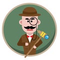 Detective holding a magnifying glass