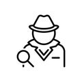 Black line icon for Detective, investigator and agent