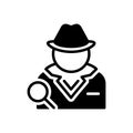 Black solid icon for Detective, investigator and agent