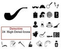 Detective Icon Set Royalty Free Stock Photo