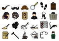 Detective Icon Set Royalty Free Stock Photo