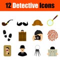 Detective Icon Set Royalty Free Stock Photo