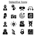 Detective icon set vector illustration graphic design Royalty Free Stock Photo