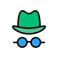 Detective vector flat color  icon Royalty Free Stock Photo