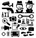 Detective icons Royalty Free Stock Photo