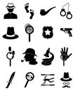Detective icons set Royalty Free Stock Photo