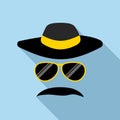 Detective incognito icon, flat style