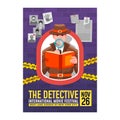 Detective logo hand drawn poster Royalty Free Stock Photo