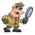 Detective is looking through the loupe 2