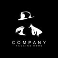 Detective Man Logo Design, Mafia Detective Fashion Tuxedo And Hat Illustration Vector, BlackMan Businesman Icon Royalty Free Stock Photo