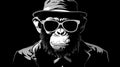 Detective Monkey: Neo-pop Illustration Of A Chimp In Sunglasses And Suit