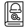 Detective novel icon, outline style