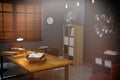 Detective office interior with evidence board on wall Royalty Free Stock Photo