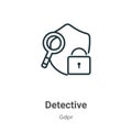 Detective outline vector icon. Thin line black detective icon, flat vector simple element illustration from editable gdpr concept Royalty Free Stock Photo