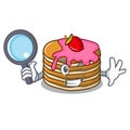 Detective pancake with strawberry character cartoon