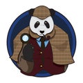 detective panda bear. Vector illustration decorative design