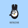 detective penguin logo icon design