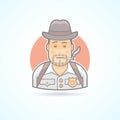 Detective, police officer, snoop icon. Avatar and person illustration.