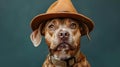 Detective Pup on the Case - A Retro Canine Mystery. Concept Murder in the Retro Cafe, Detective Royalty Free Stock Photo