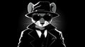 Detective Rat In A Black Hat: Film Noir Style Pop Art