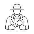 detective search magnifying glass line icon vector illustration