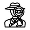 detective search magnifying glass line icon vector illustration