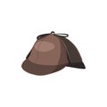 Detective Sherlock Holmes hat icon, cartoon style Royalty Free Stock Photo