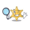 Detective star badge police on a cartoon Royalty Free Stock Photo