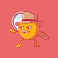 Detective Yellow Emoji in a cool pose vector illustration.