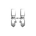 detention, handcuffs, gang, criminal icon. Element of crime icon for mobile concept and web app. Hand drawn detention, handcuffs,