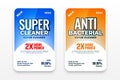 Detergent and anti bacterial labels set of two