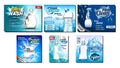 Detergent, Bleach Advertising Banners Set Vector