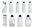 Detergent bottle clean mockup set, realistic style