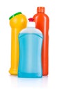 Detergent bottles . Chemical cleaning supplies Royalty Free Stock Photo