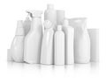 Detergent bottles and chemical cleaning supplies Royalty Free Stock Photo