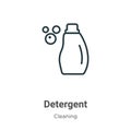 Detergent outline vector icon. Thin line black detergent icon, flat vector simple element illustration from editable cleaning Royalty Free Stock Photo