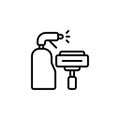 Detergent and tool cleaning window Outline Icon, Logo, and illustration