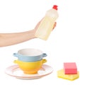 Detergent for utensils in hand and sponges dishes