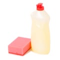 Detergent for utensils and red sponge