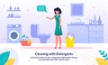 Detergents for Bathroom Cleaning Vector Banner