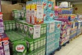 Detergents on supermarket shelves Royalty Free Stock Photo