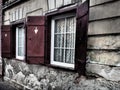 Deteriorated building facade