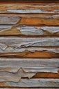 Deteriorated wooden door with varnish peeling off Royalty Free Stock Photo